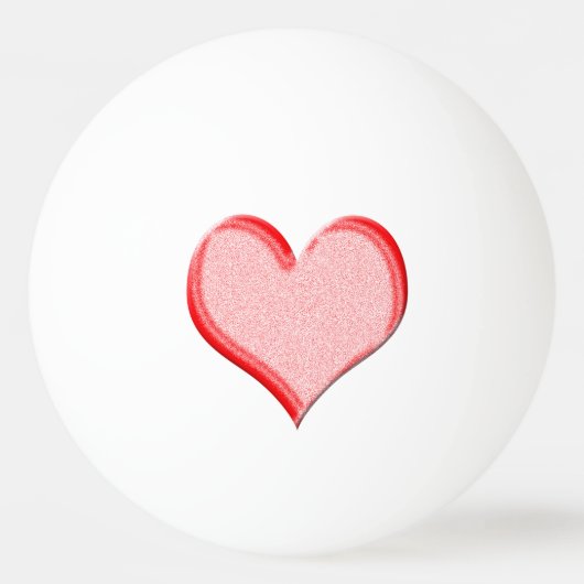 Red Valentijn Heart op Ping-Pong Ball (Voorkant)