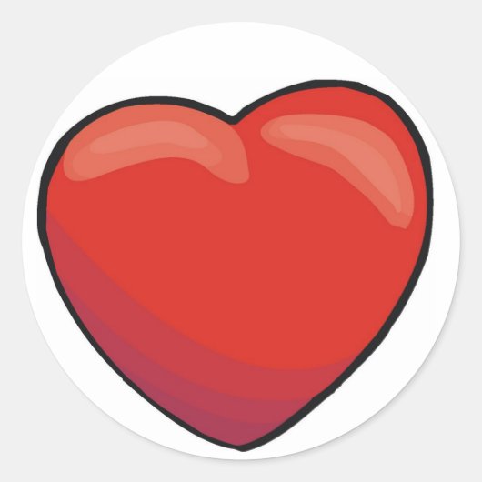 Red Valentijn Heart Ronde Sticker (Voorkant)