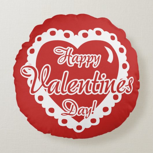 Red Valentijnsdag - IK HOOP VAN JE Rond Kussen (Voorkant)