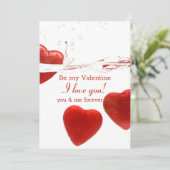 Red Valentijnsdag Wedding Invitation Kaart (Staand voorkant)