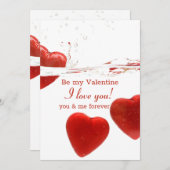 Red Valentijnsdag Wedding Invitation Kaart (Voorkant / Achterkant)