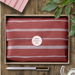 Red Valentine Hand Drawn Stripe Pattern Tissuepapier