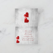 Red Valentine Hearts Carte de remerciements (Intérieur)