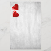 Red Valentine Hearts papeterie personnalisée (Dos)