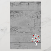 Red Valentine Hearts Tree papeterie personnalisée (Dos)