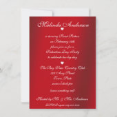 Red Valentine, Mariage, Sweet sixteen Invitation (Dos)