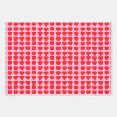 Red Valentines Hearts Inpakpapier Vel (Voorkant 3)