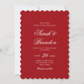 Red Valentines Minimalist Script Wedding Kaart (Voorkant)