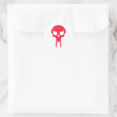 RED VAMPIRE SKULL RONDE STICKER (Tas)
