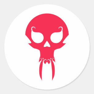 RED VAMPIRE SKULL RONDE STICKER