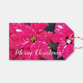 Red Variegated Poinsettias Holiday Cadeaulabel (Voorkant (Horizontaal))