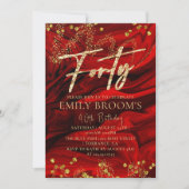 Red Velvet 40e Anniversaire Quarante Invitation (Devant)