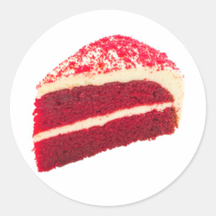 Red Velvet Cake Slice Ronde Sticker
