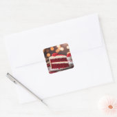 Red Velvet Cake Vierkante Sticker (Envelop)