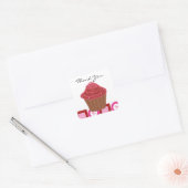 Red Velvet Cupcake Hartelijk dank Vierkante Sticker (Envelop)