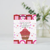 Red Velvet Cupcake Uitnodiging (Staand voorkant)