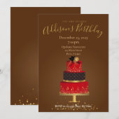 Red Velvet Custom Birthday Invitation Card Kaart (Voorkant / Achterkant)