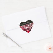 RED VELVET DAMASK TULIPS MONOGRAM Burgundy White Hart Sticker (Envelop)