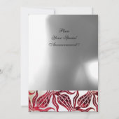 RED VELVET DAMASK TULIPS MONOGRAM Burgundy White Kaart (Achterkant)