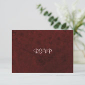Red Velvet Retro Flowers en Butterflies Abstract RSVP Kaartje (Staand voorkant)