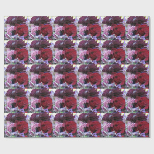 Red Velvet Roos Flower Wrapping Paper Cadeaupapier