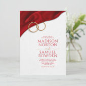 Red Velvet Wedding Invitation Kaart (Staand voorkant)