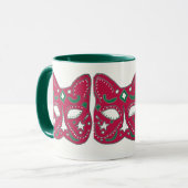 Red Venetian Cat Mask Design Mok (Voorkant links)