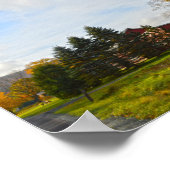 Red Vermont Barns in het najaar Poster (Hoek)