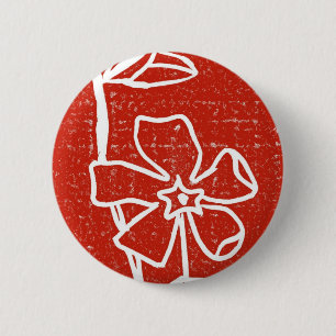 "Red Vinca" Floral Button