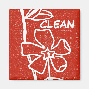 "Red Vinca", lave-vaisselle propre Magnet de statu