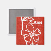 "Red Vinca" Lave-vaisselle propre Magnet d'état (Recto/Verso)