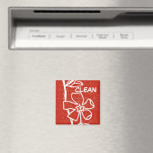 "Red Vinca" Lave-vaisselle propre Magnet d'état (In Situ (Lave-vaisselle))
