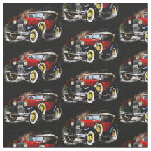 Red Vintage-auto op zwart