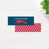 Red Vintage Fire Truck / Fire Engine Bag Tag (Bureau)