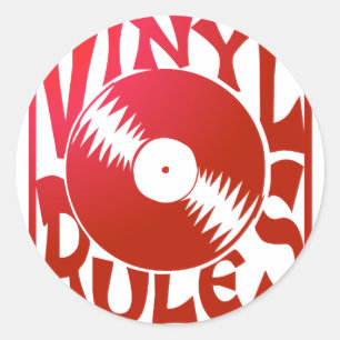 Red Vinyl Rules, oké? Ronde Sticker