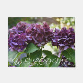 Red Violet Hydrangea Blooms Floral Welkom Deurmat (Voorkant)