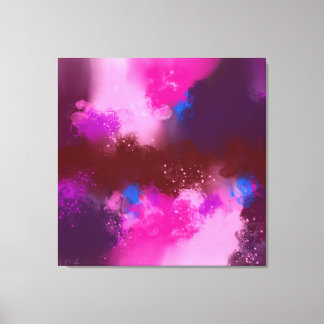 Red Violet Paars Blue Abstract Canvas Afdruk
