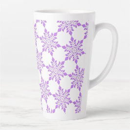 Red-Violet Snowflake Latte Mok