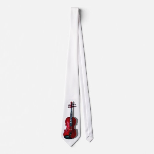 RED VIOLIN-STROPDAS-ON WHITE STROPDAS (Voorkant)