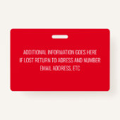 Red Visitor Badge (Achterkant)