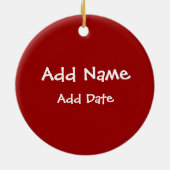 Red Volleyball Keramisch Ornament (Achterkant)