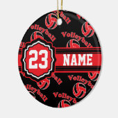 Red Volleyball Keramisch Ornament (Links)
