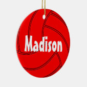 Red Volleyball-kerstversiering Keramisch Ornament (Rechts)
