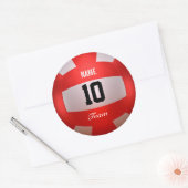Red Volleyball Ronde Sticker (Envelop)