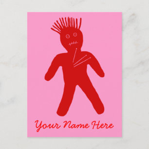 Red Voodoo Doll Briefkaart