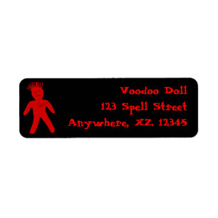 Red Voodoo Doll Etiket