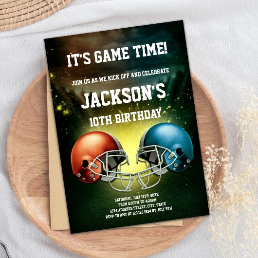 Red vs Blue Football Invitations d'anniversaire