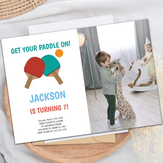 Red vs Green Ping Pong Birthday Invitations photo