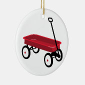 Red Wagon Keramisch Ornament (Rechts)