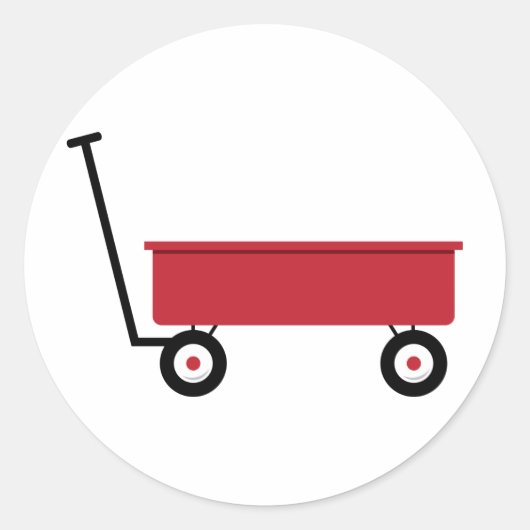 Red Wagon Ronde Sticker (Voorkant)